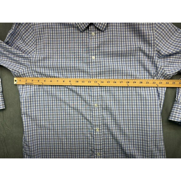 UNTUCKit Durif Wrinkle Free Shirt Men's XXL Blue Check Button Up Long Sleeve - Picture 6 of 8